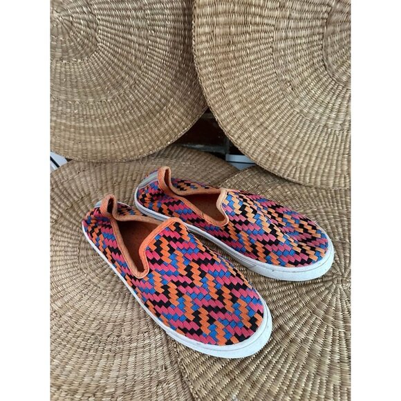 Bamboo women’s size 38 colorful slide on shoes - Picture 2 of 8